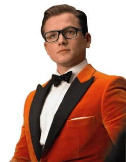Mens Velvet Blazer - Velvet Jacket Velvet-Tux101 Orange