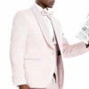 Pink Men's Wedding & Prom 2025 Tuxedo - One Button Vested Honeycomb Lace Design -Alberto Nardoni Shop vg9uR4g