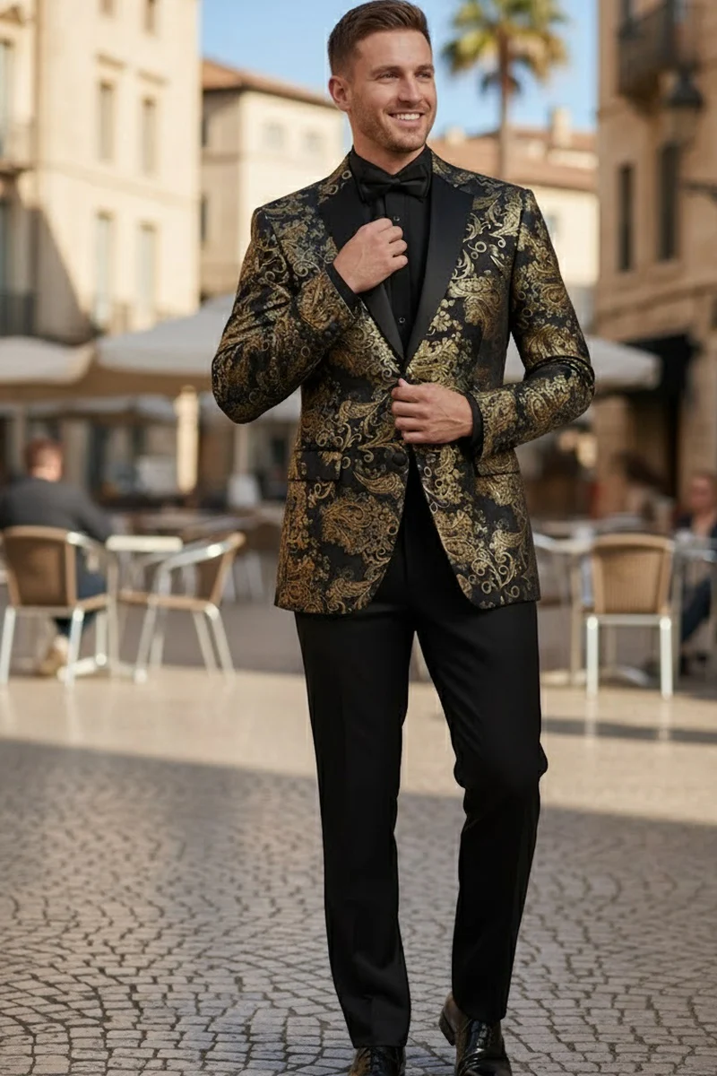 Alberto Nardoni Shop 32 Alberto Nardoni Shop -Alberto Nardoni Shop vinci posh paisley velvet black gold tuxedo jacket separates